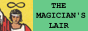 A 88x31 button for my site featuring the face of The Magician from the Raider-Waite-Smith Tarot deck beside text that reads 'THE MAGICIAN'S LAIR'.